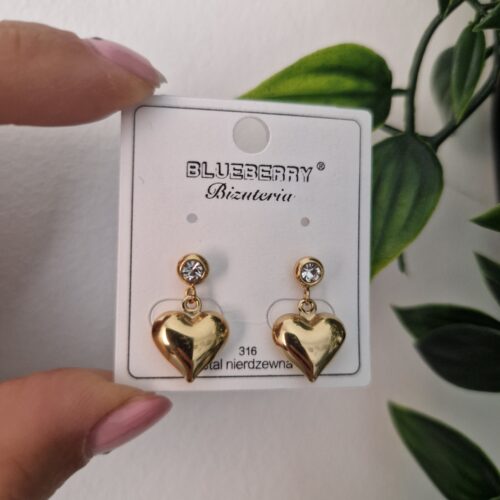 Zirconia Heart Stud Earrings