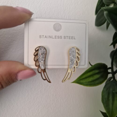Zirconia Wing Stud Earrings