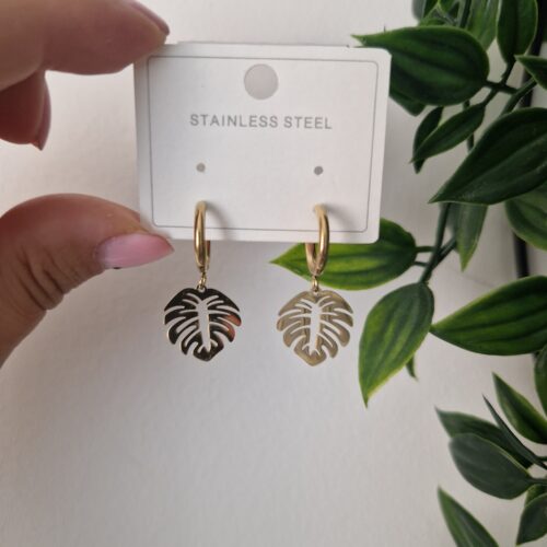 Leaf Hoop Earrings