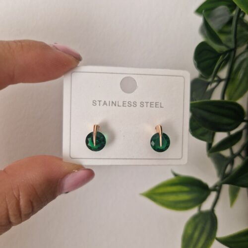 Green Stud Earrings