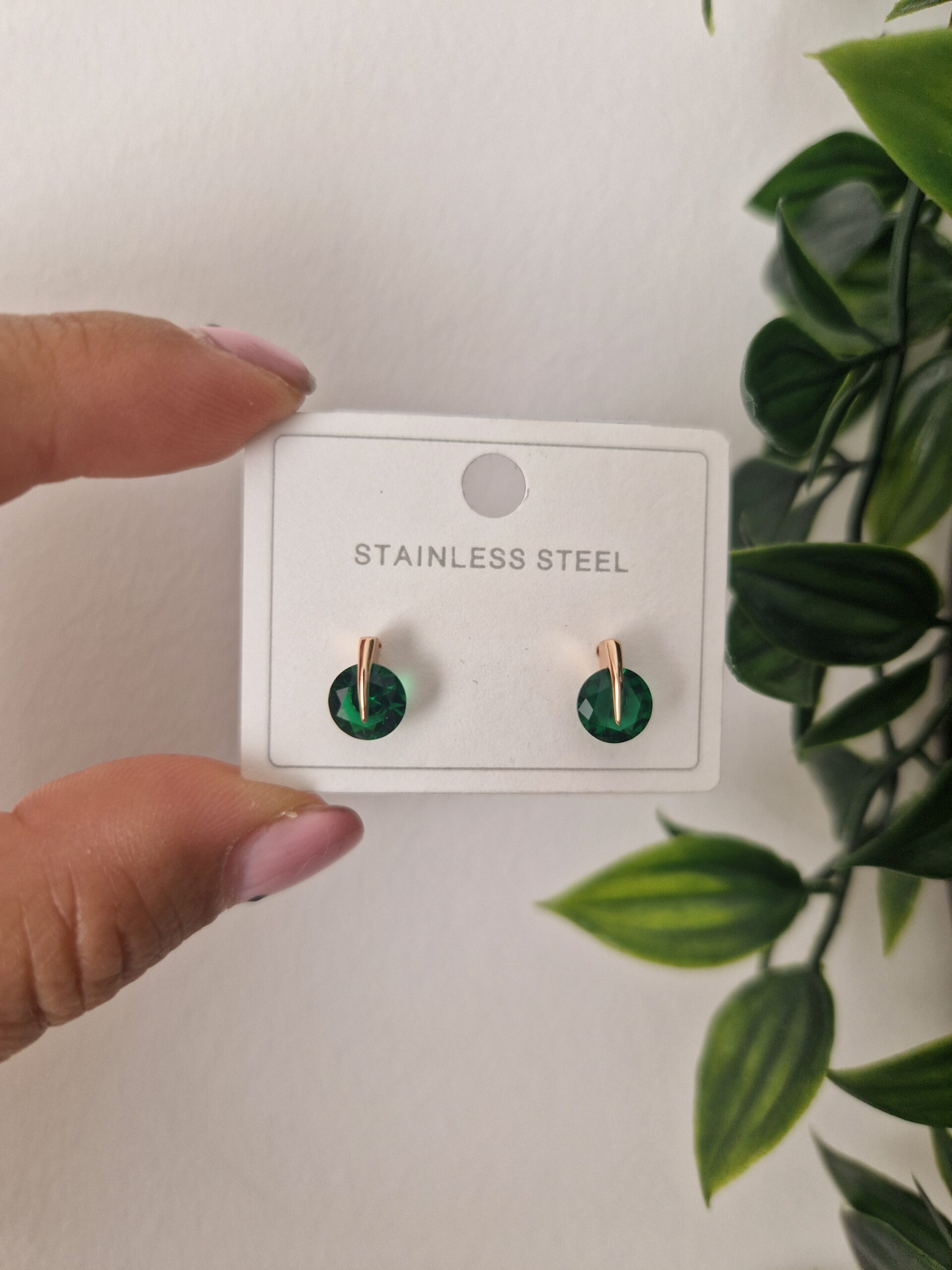 Green Stud Earrings