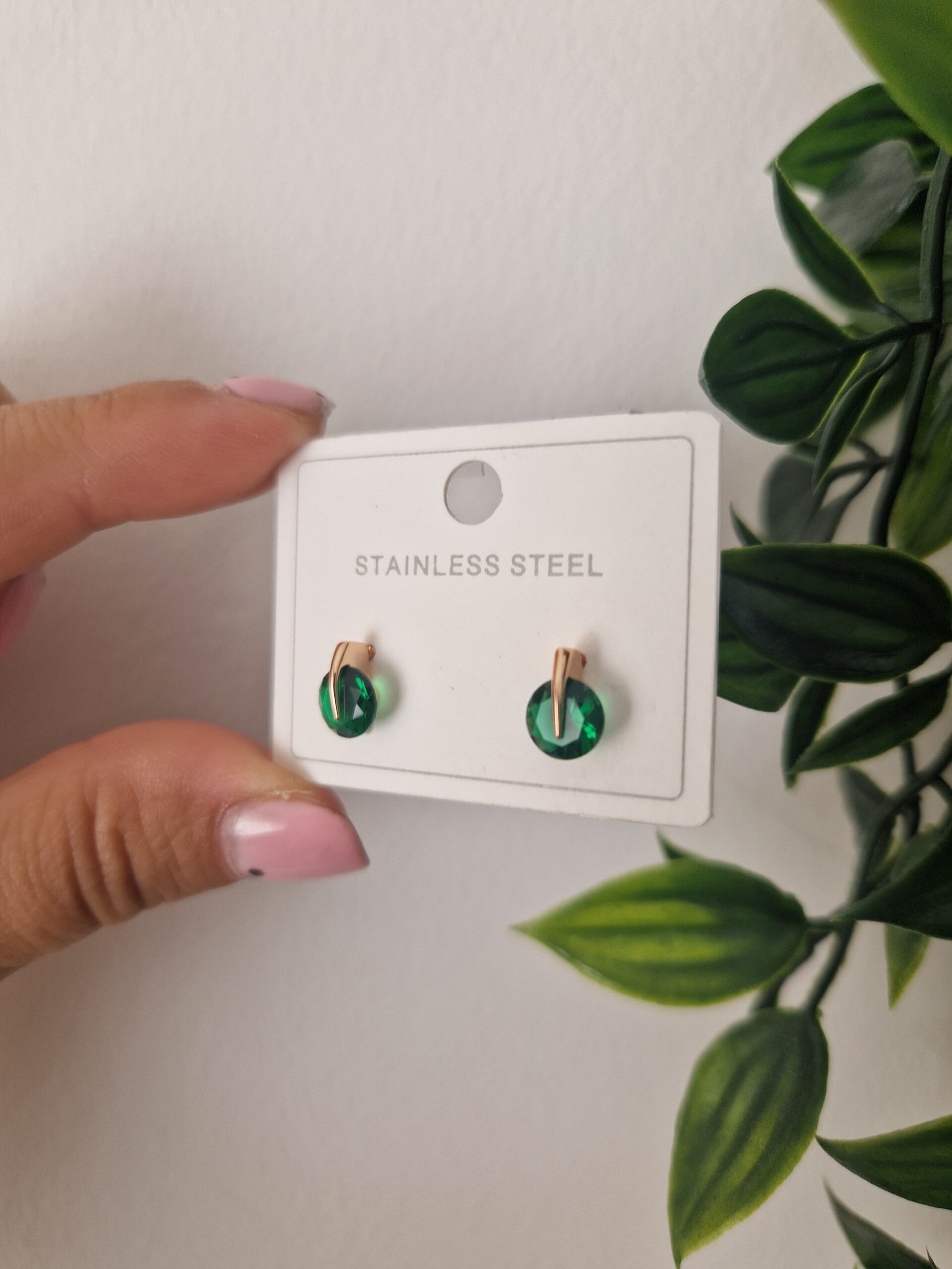 Green Stud Earrings - Image 2