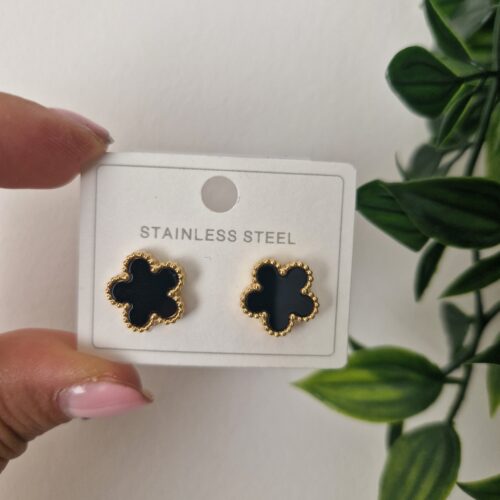 Black Lilou Stud Earrings