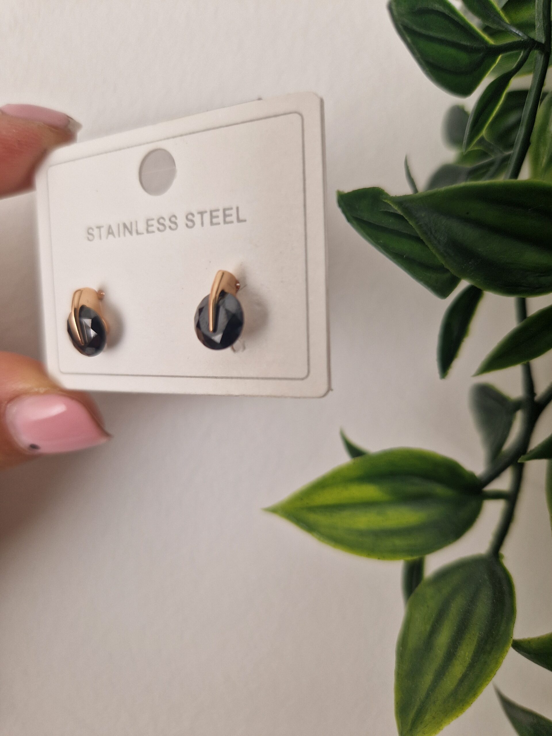 Black Stud Earrings - Image 2