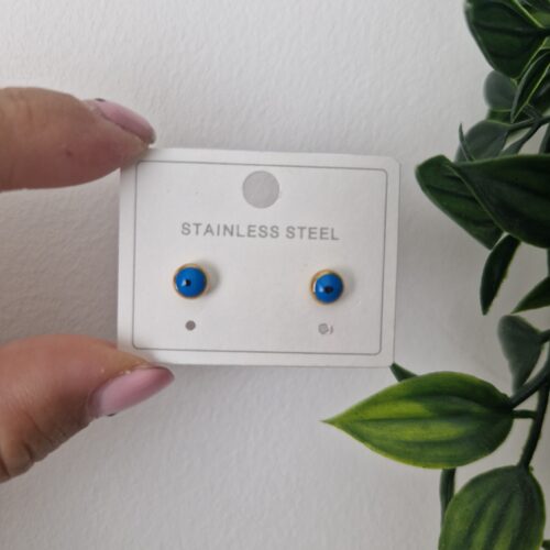 Evil Eye Blue Stud Earrings