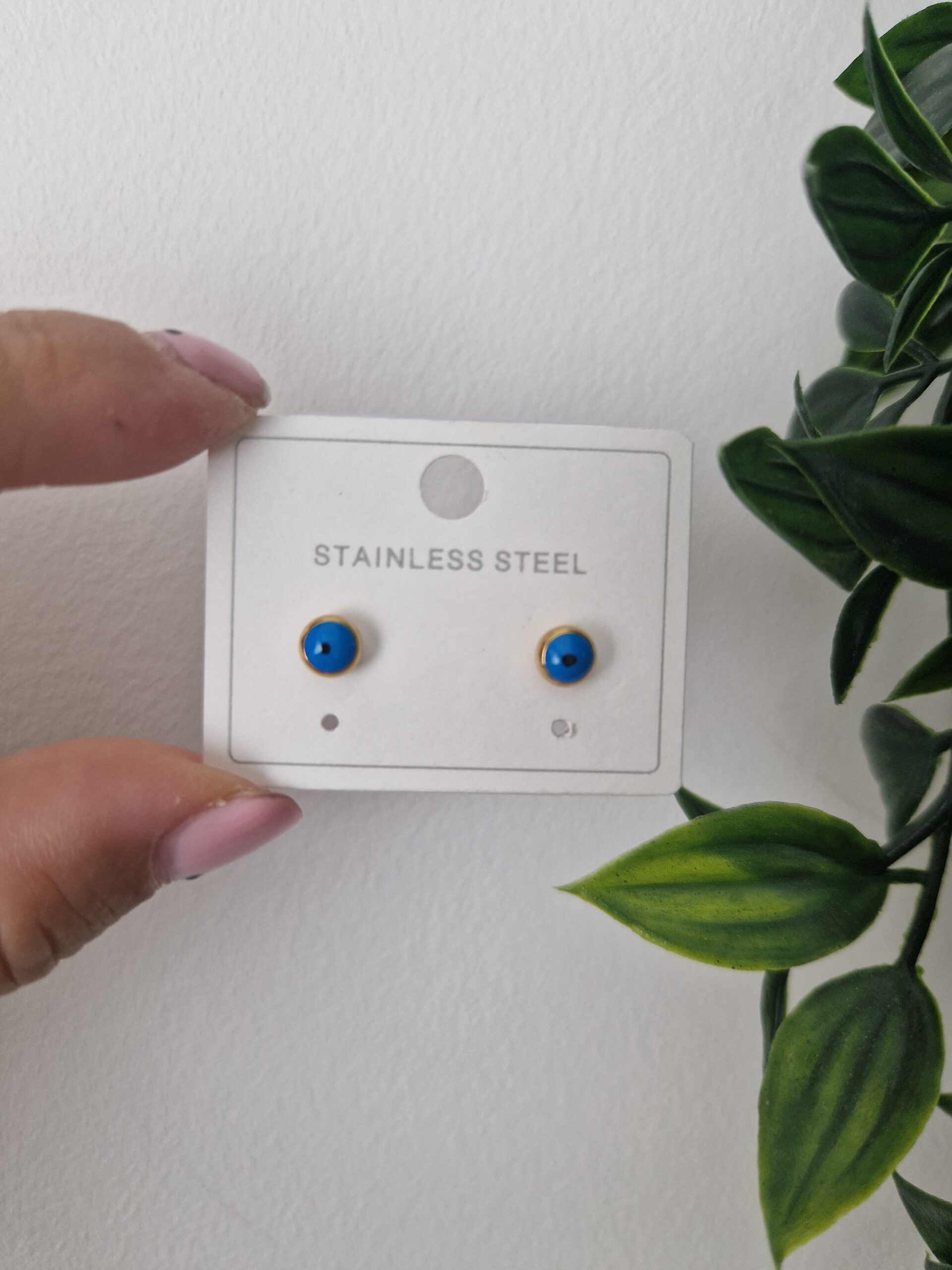 Evil Eye Blue Stud Earrings