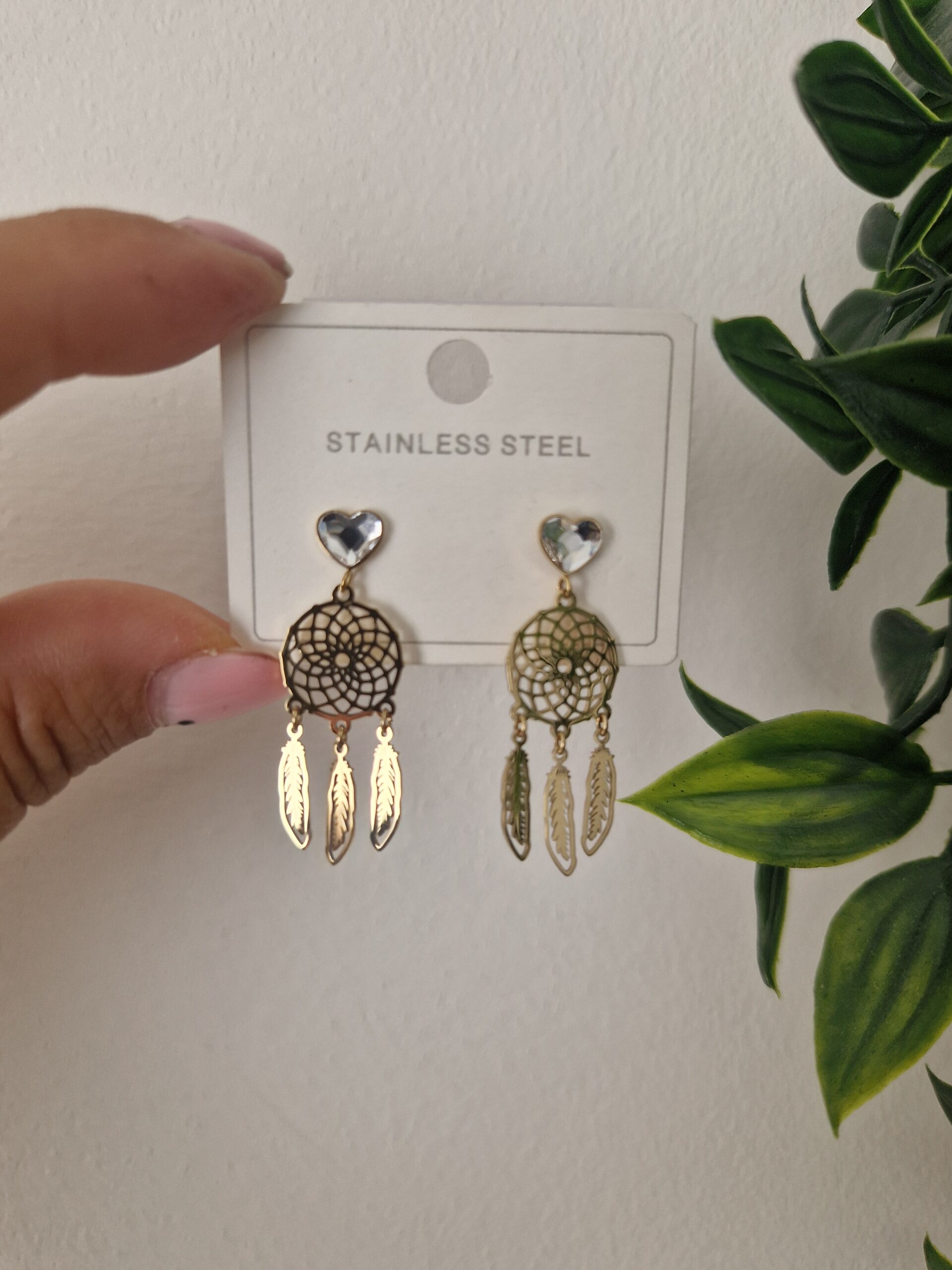 Dream Catcher Gold Stud Earrings