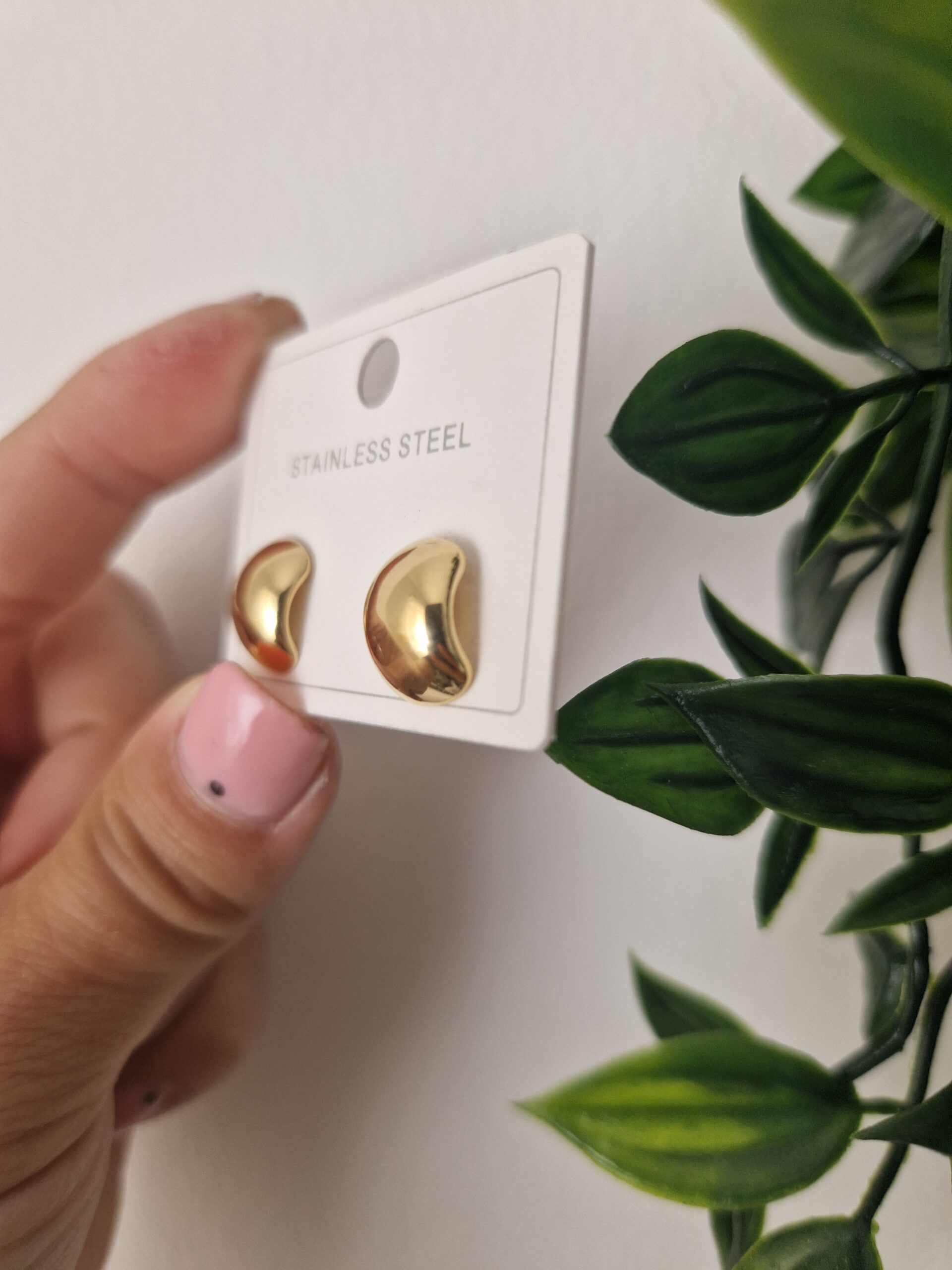 Minimalistic Gold Stud Earrings - Image 2