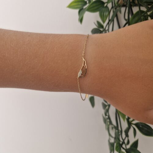 Gold Zirconia Wing Bracelet