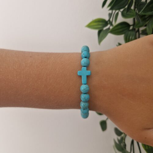 Turquoise Cross Stone Bracelet