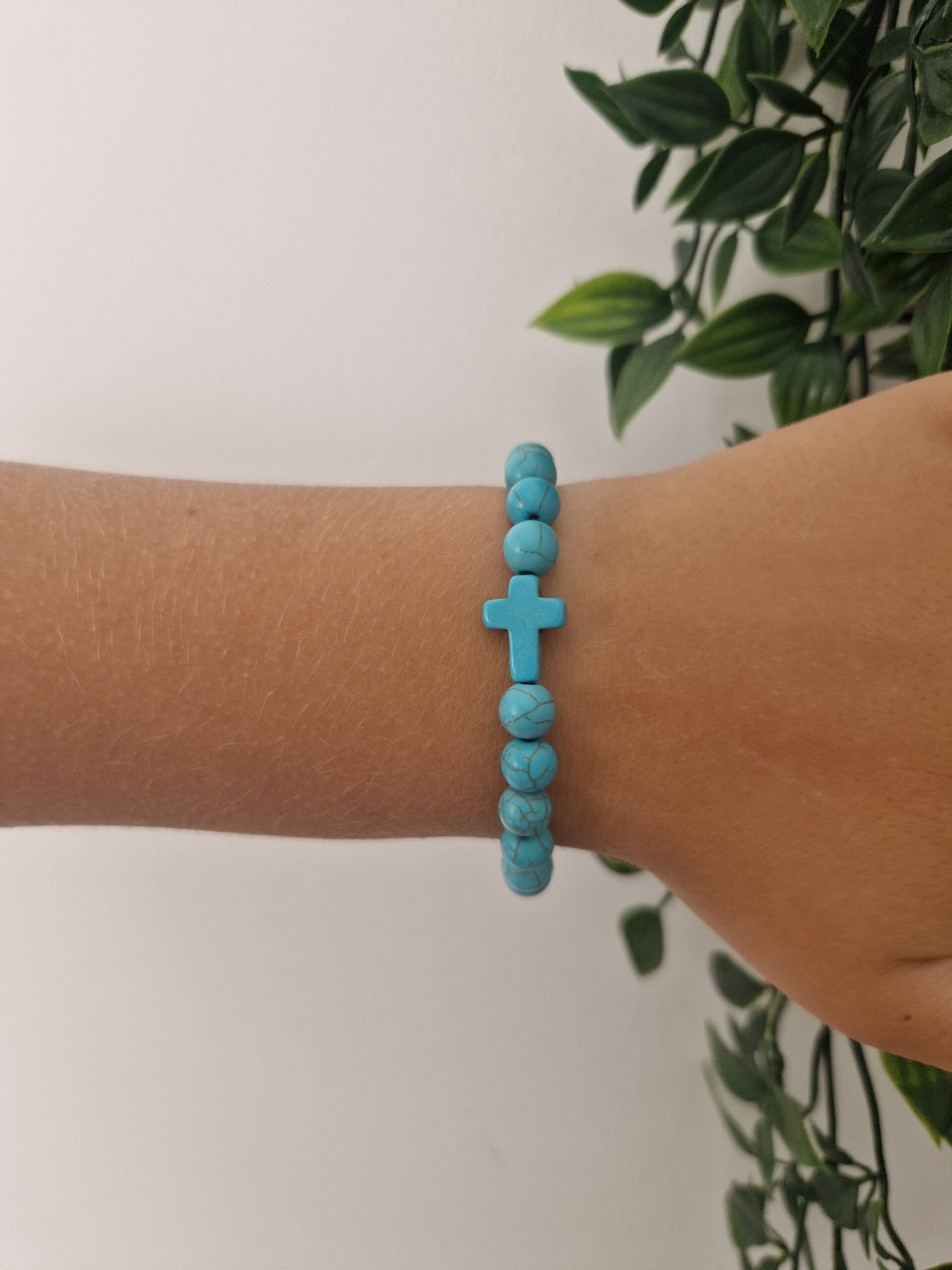 Turquoise Cross Stone Bracelet