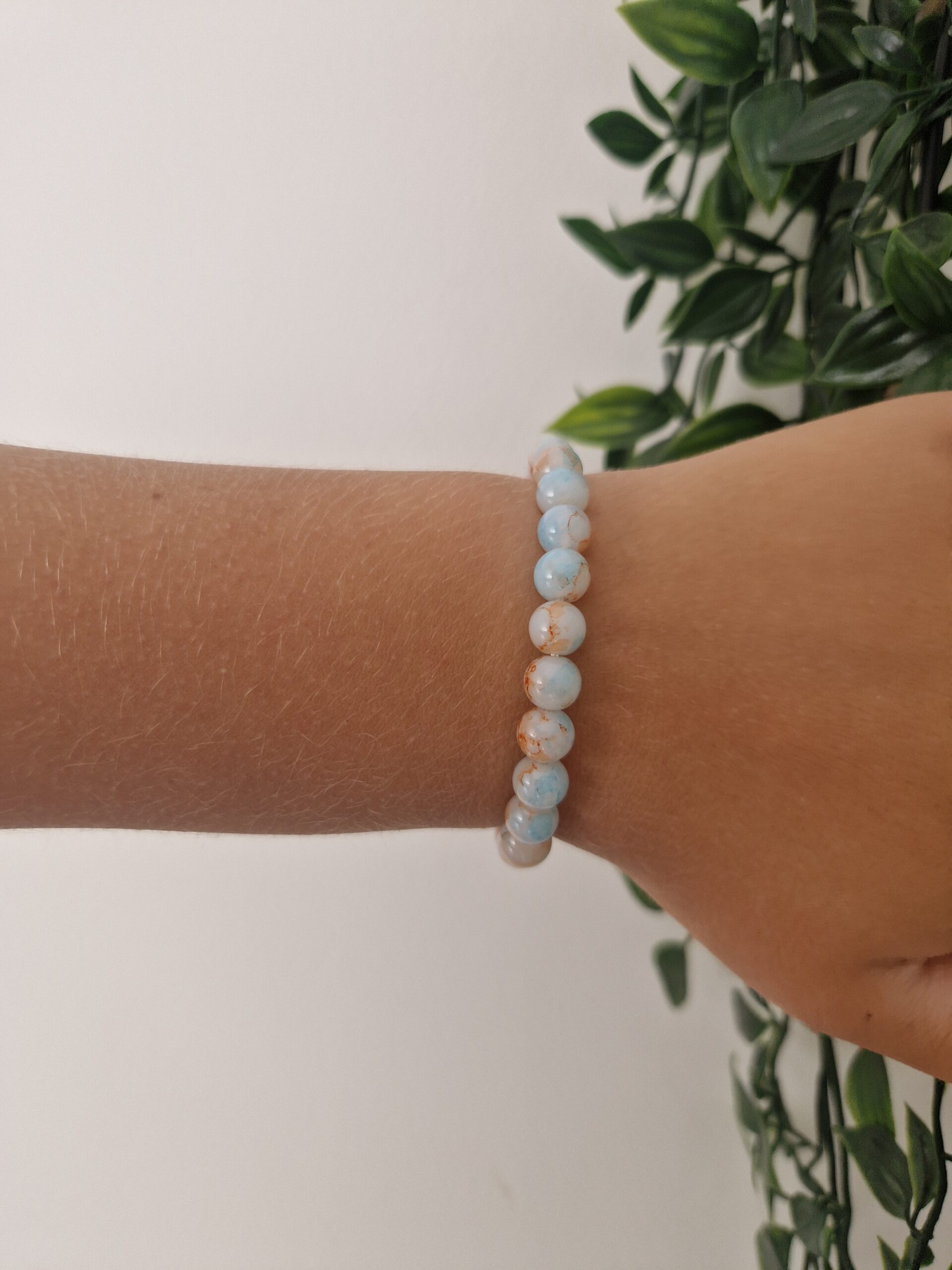 Pagodite Crystal Stone Healing Stretch Bracelet