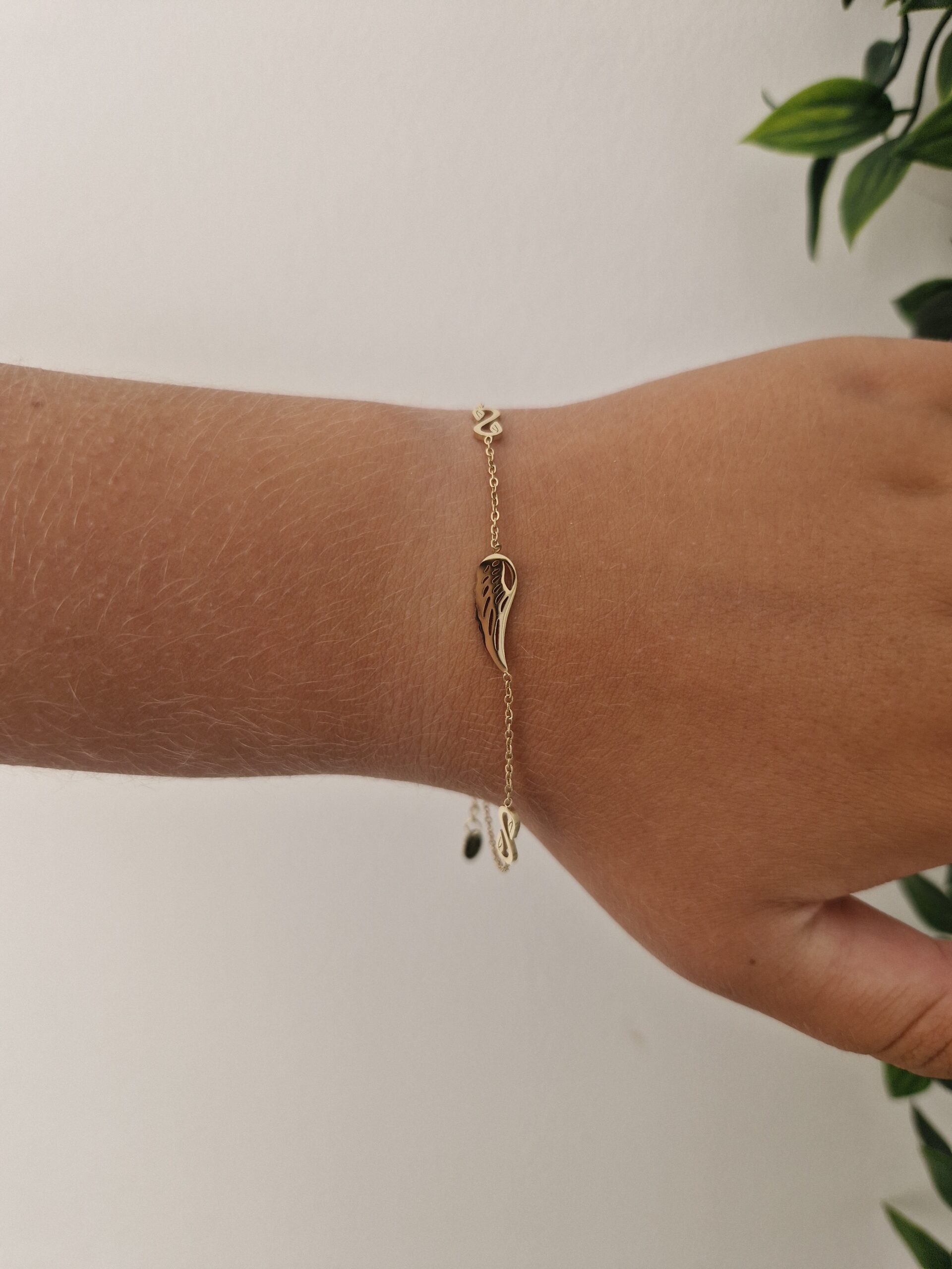 Gold Wing Infinity Bracelet