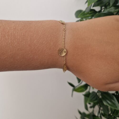 Heart and Wing Gold Bracelet