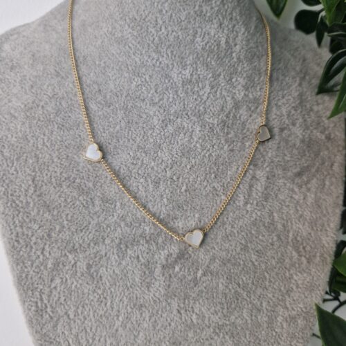 Pearl Heart Gold Necklace