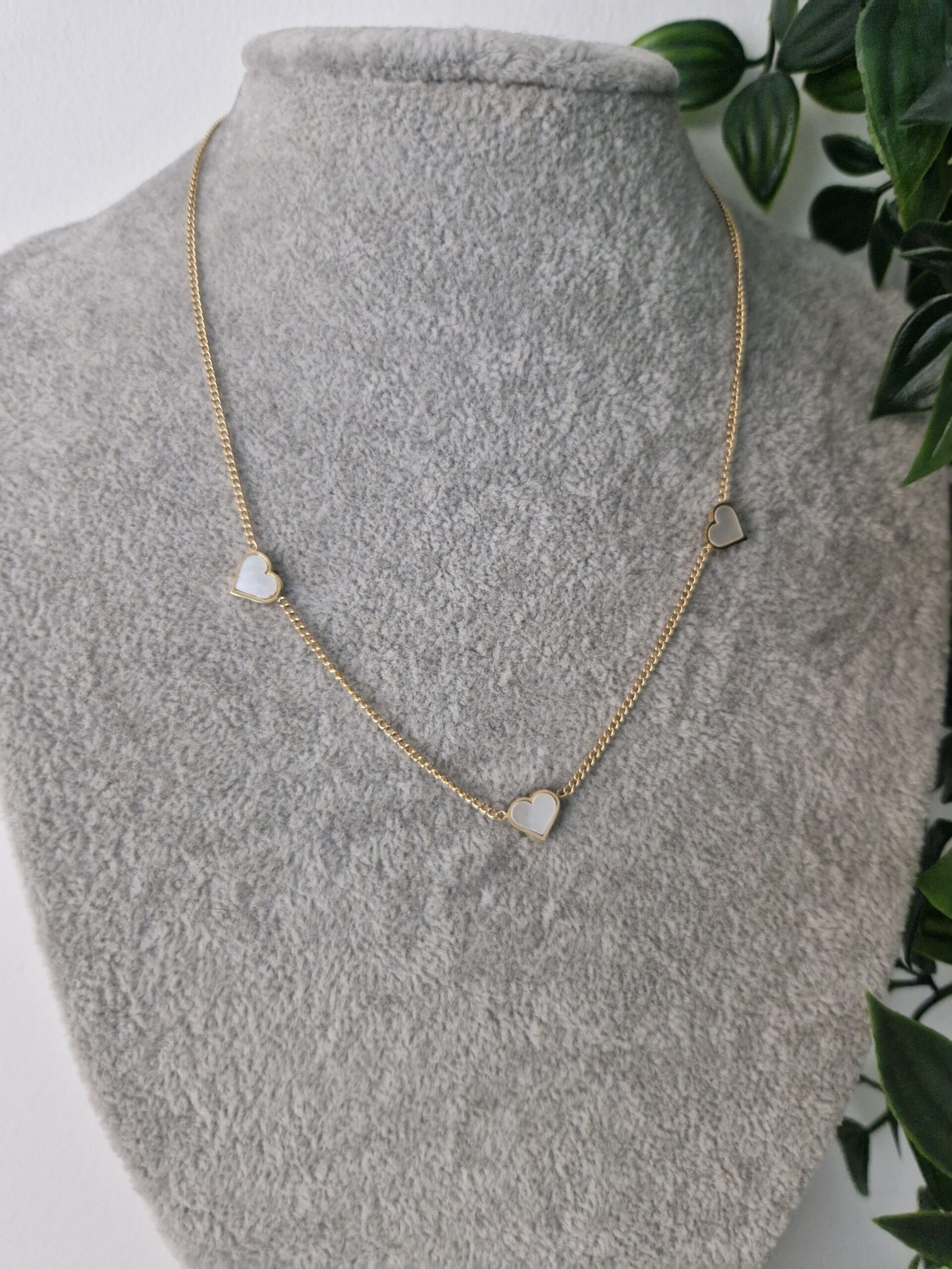 Pearl Heart Gold Necklace