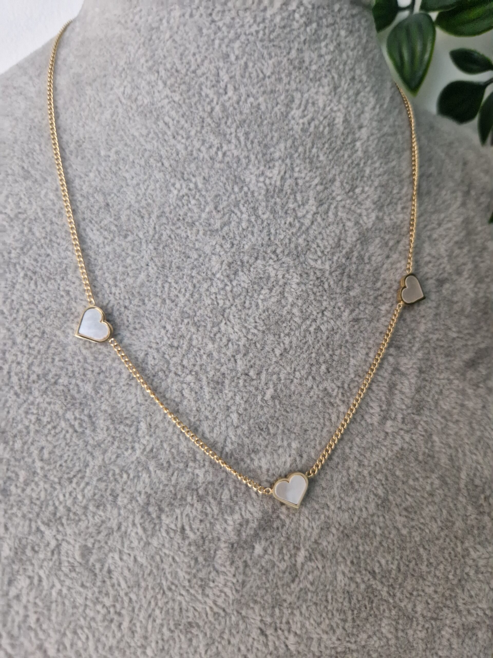 Pearl Heart Gold Necklace - Image 2