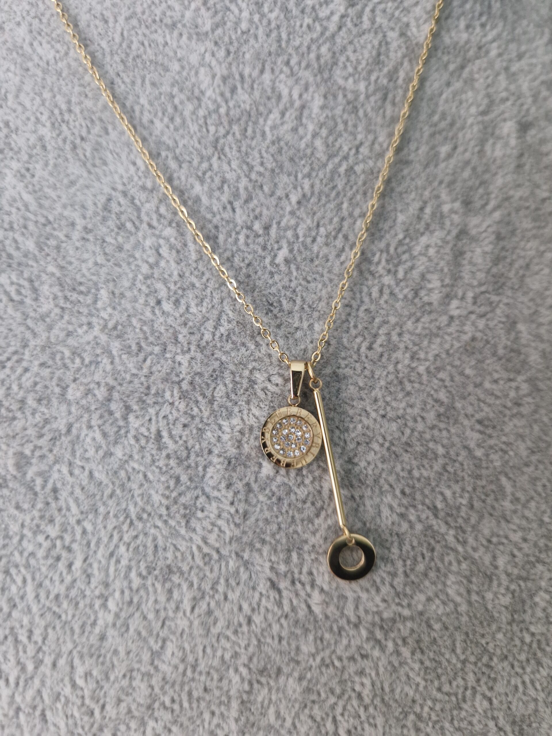 Zirconia Onyx Gold Necklace - Image 2