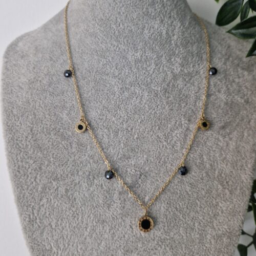 Black Onyx Gold Necklace