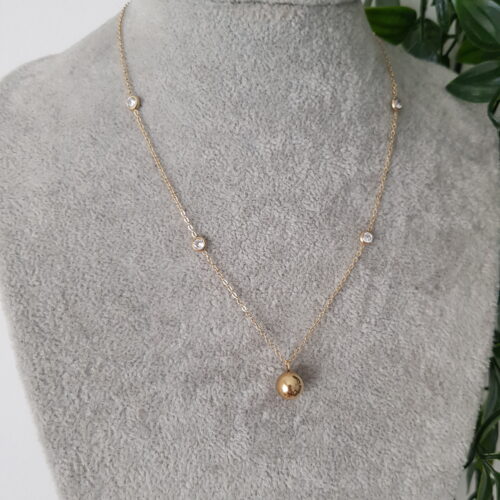 Zirconia Gold Necklace