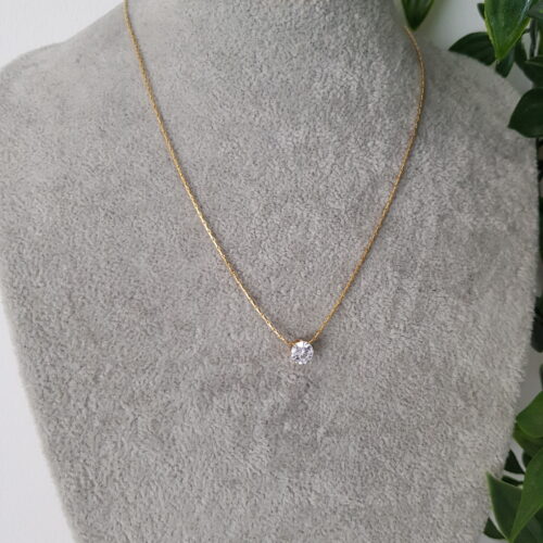 Delicate Zirconia Gold Necklace