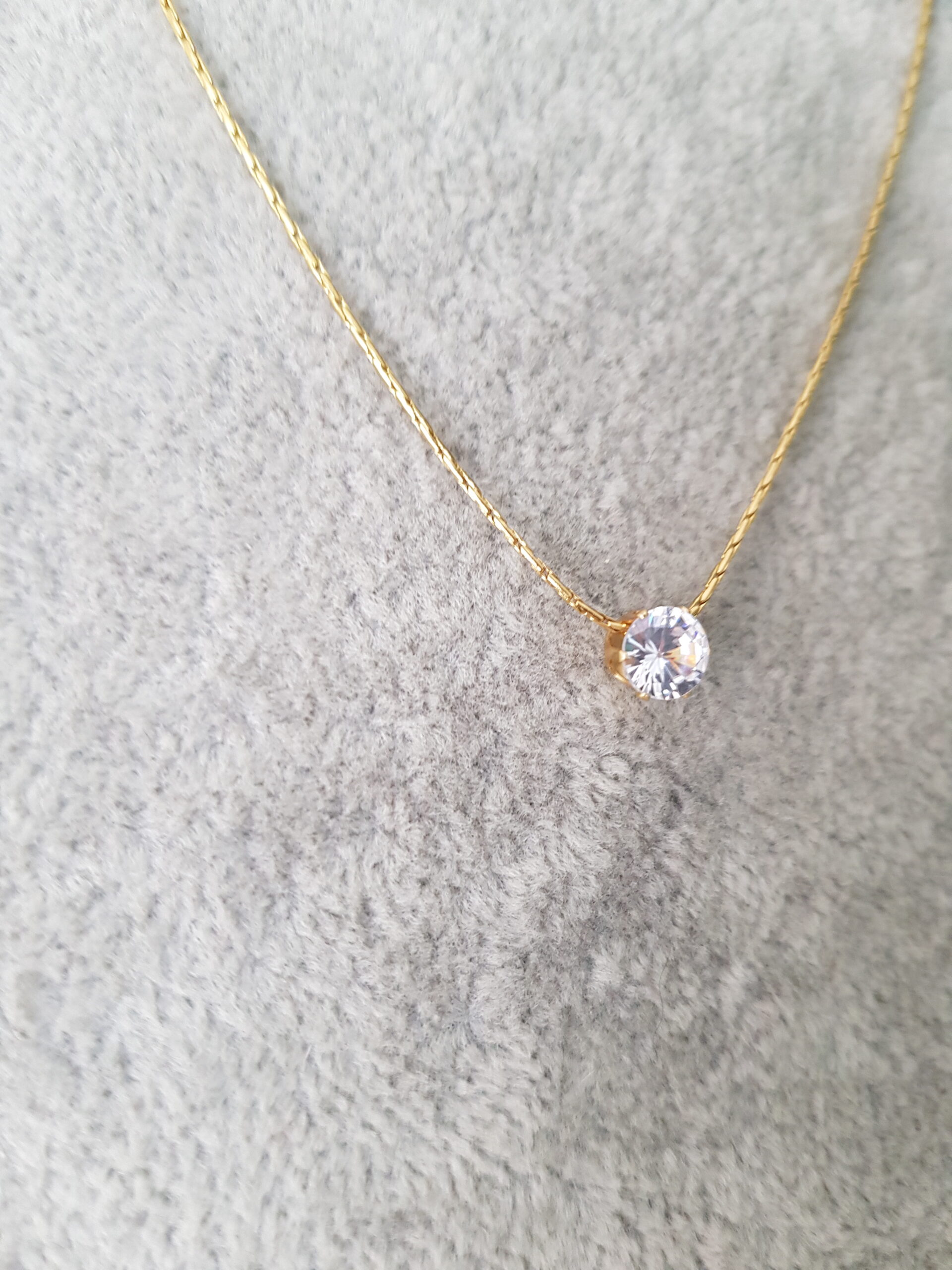 Delicate Zirconia Gold Necklace - Image 3