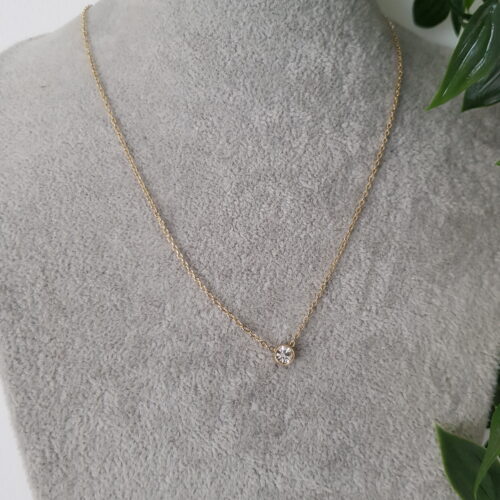 Zirconia Gold Necklace