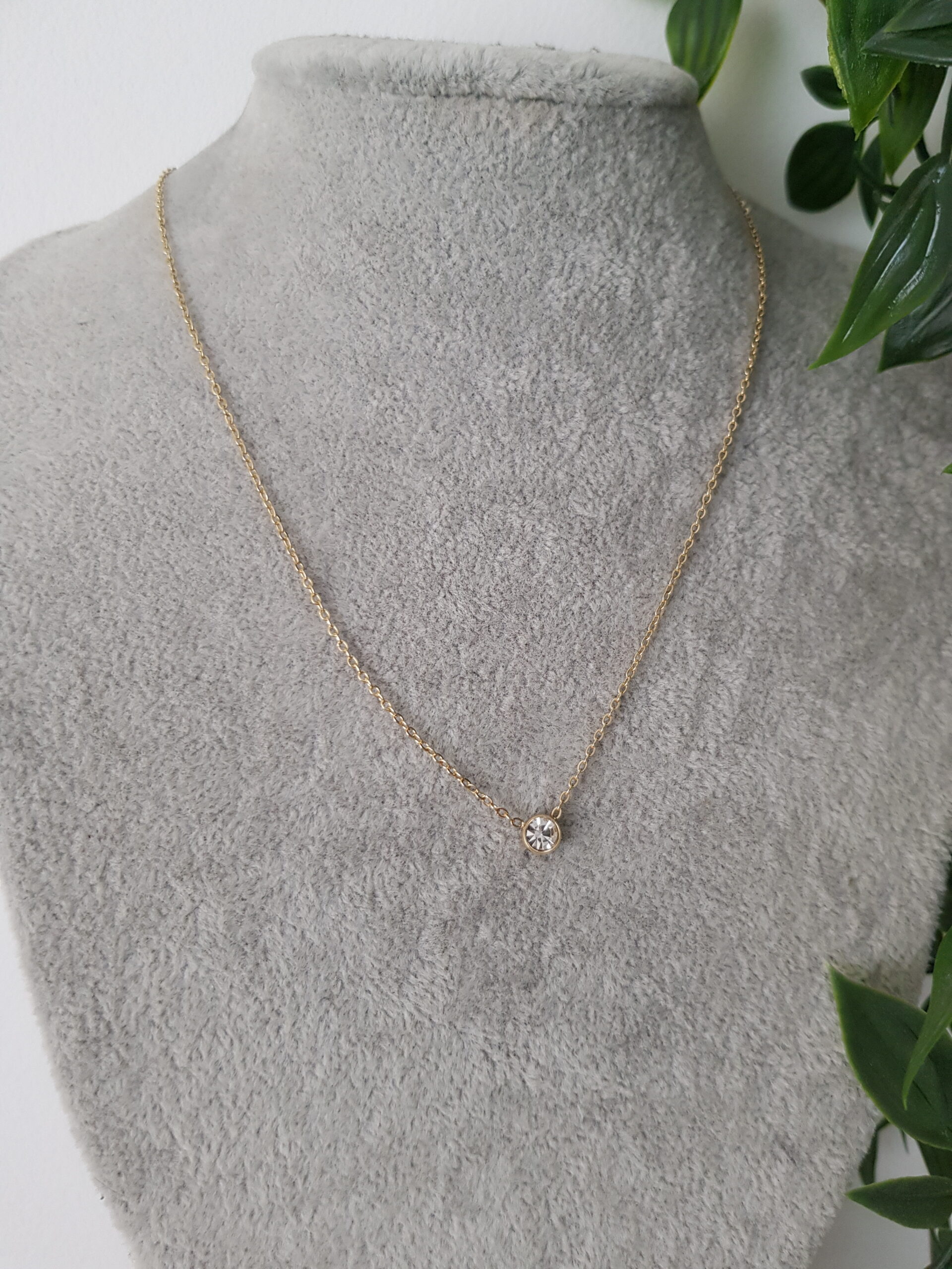 Zirconia Gold Necklace