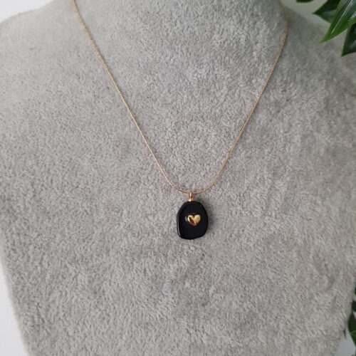 Black Stone Gold Necklace