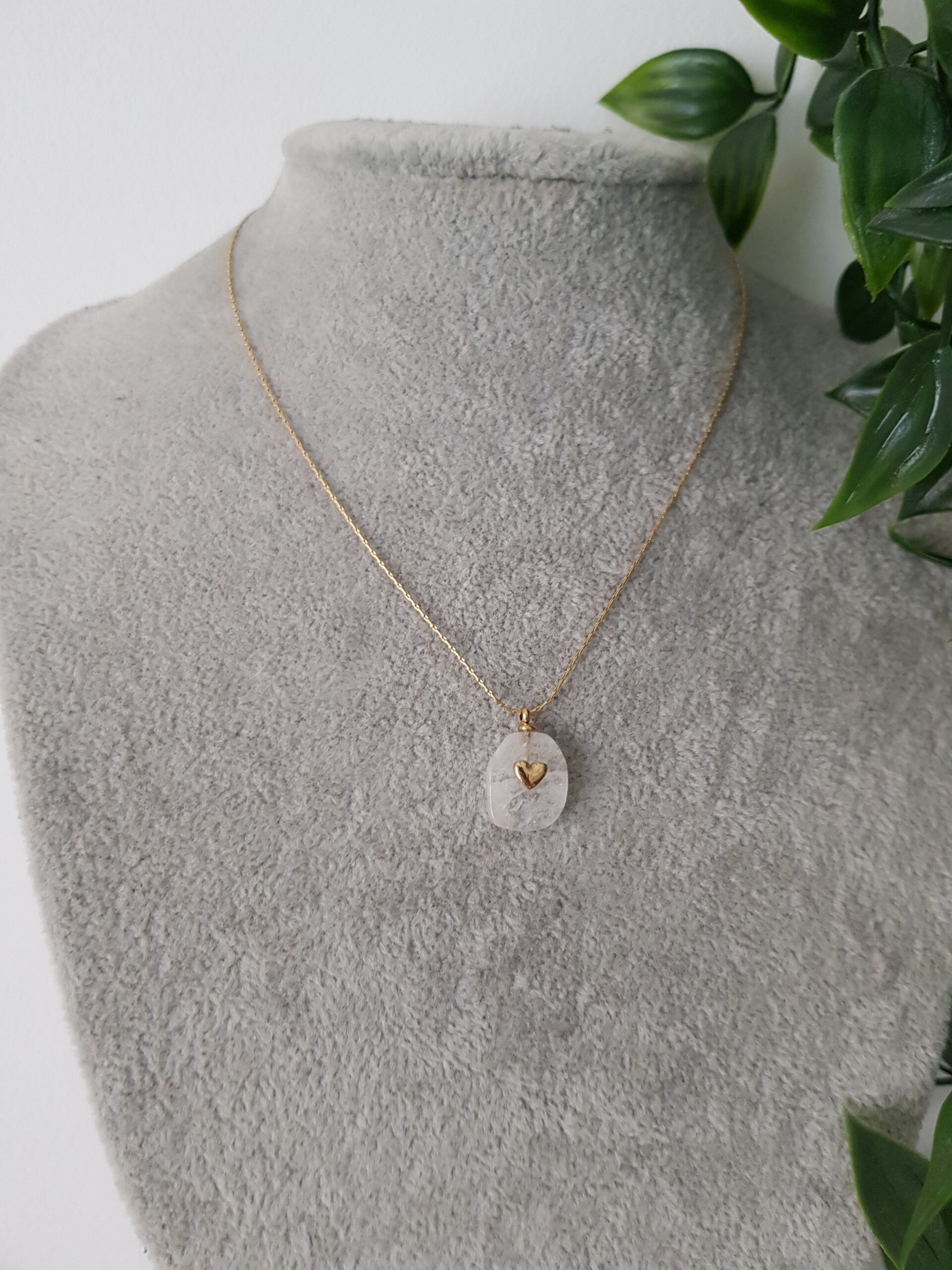 White Stone Gold Necklace