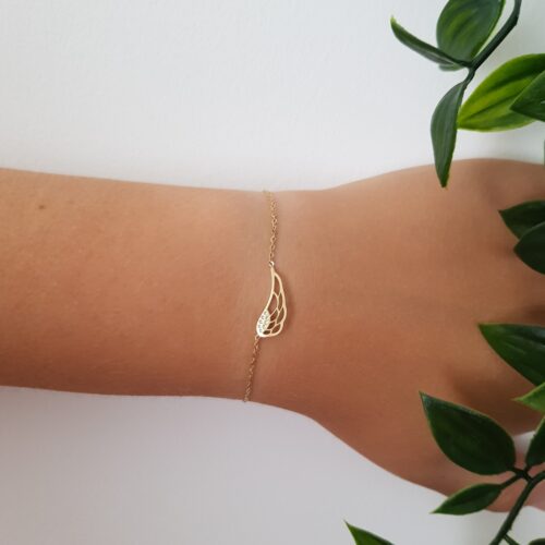 Zirconia Wing Gold Bracelet