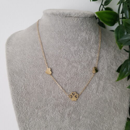 Clover Heart Gold Necklace