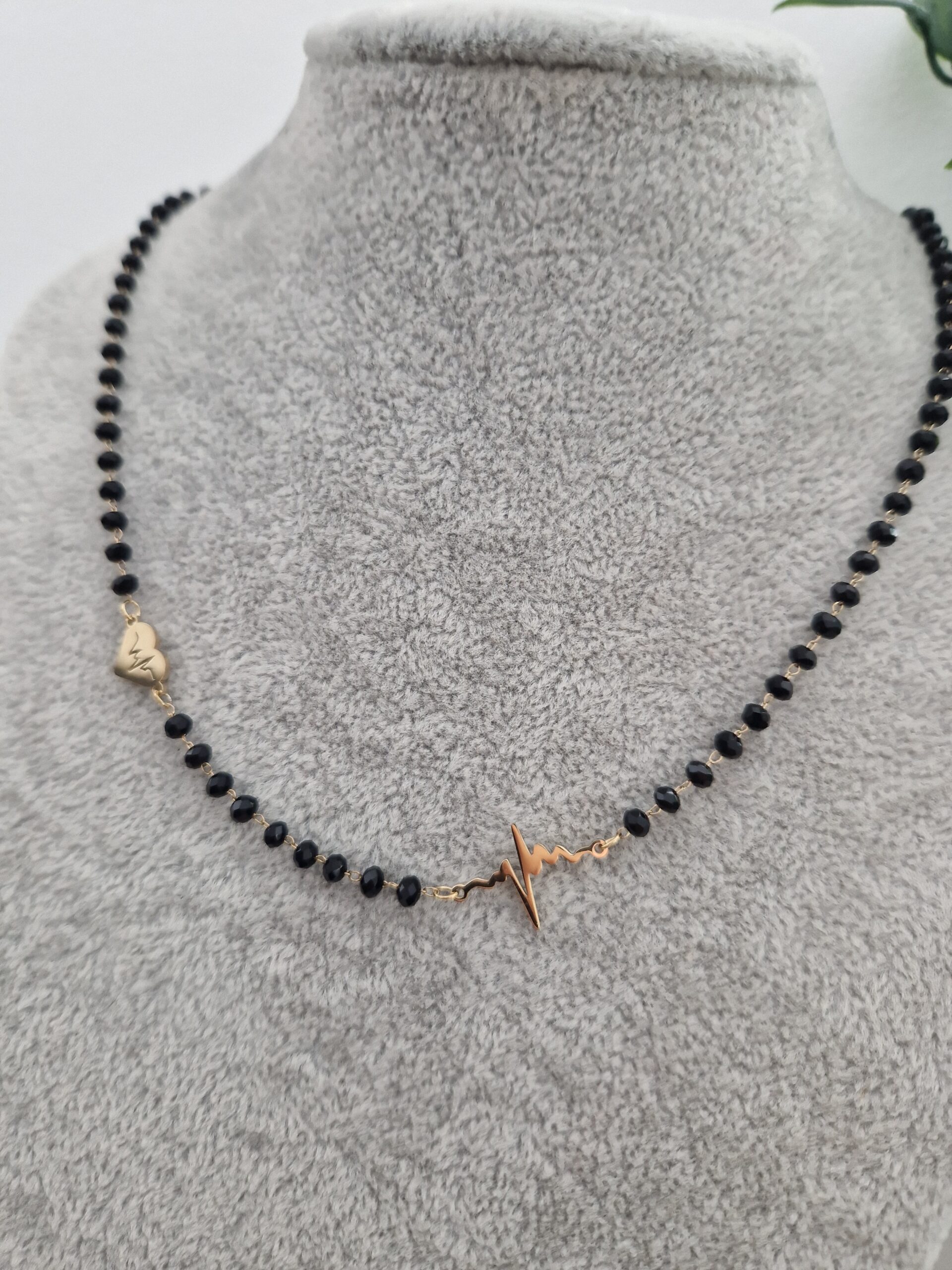 Gold Cross Black Necklace - Image 3